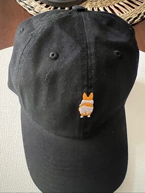 Black Corgi Embroidered Baseball Cap